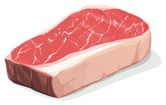 A raw steak, ready for preparation. png