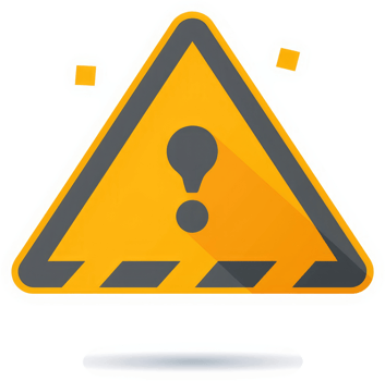 A bright yellow caution triangle with a dark exclamation point, signifying potential danger or risk. png