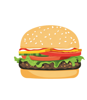A delicious, savory, and satisfying hamburger. png