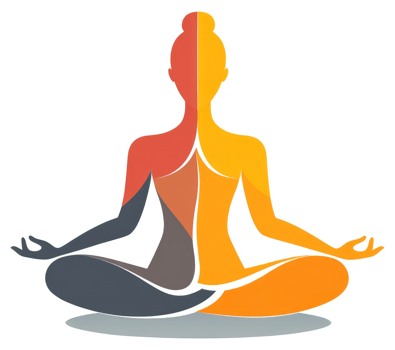 Colorful abstract yoga pose illustration. png