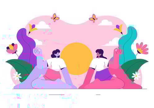 Illustration of Body and Mind Balance on International Yoga Day vector