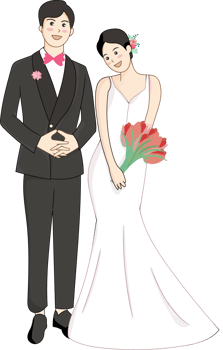 Wedding couples in flat design png