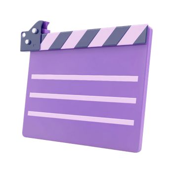 Purple clapboard icon for film and editing tools png