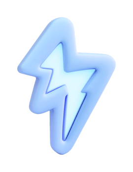 Stylized blue lightning bolt icon with modern design elements png