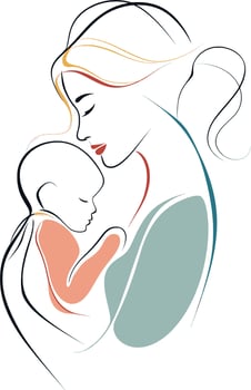 A Mother Holding a Baby vector