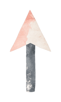 Hand-painted textured arrow design with pink and gray tones png