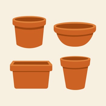 collection of clay pots for house plants. An empty flower pot vector