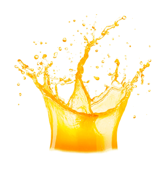 Splashing orange juice capturing burst of refreshing citrus beverage png