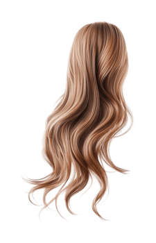 Long wavy blonde hair with soft curls flowing freely png