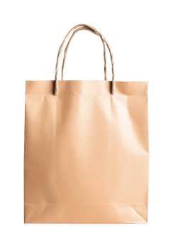 Brown paper shopping bag with handles for eco-friendly packaging png