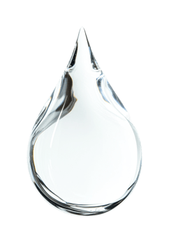 Close-up of a transparent water droplet isolated png
