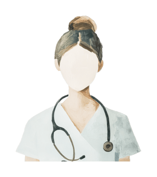 Female healthcare worker with stethoscope painting png