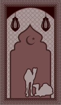 brown-pink tone prayer mat vector