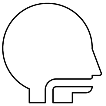 Throat outline icon vector