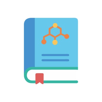 Science book illustration with molecule diagram and bookmark vector