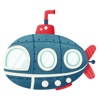 Whimsical Toy Submarine png