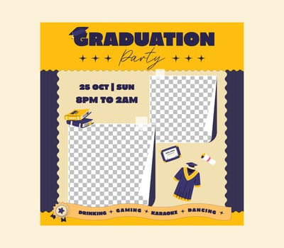 Graduation Party Socials Media vector