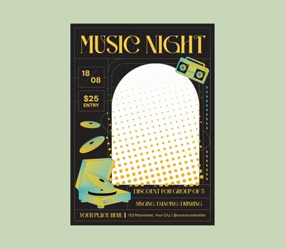 Music Night Flyer vector