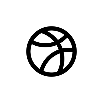 Dribbble White Circle Logo Icon App Transparent Background Premium Social Media Design for Digital Download png
