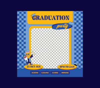 Graduation Party Socials Media. illustration vector