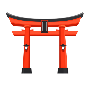 Isolated Flat Japanese Torii Gate Icon png