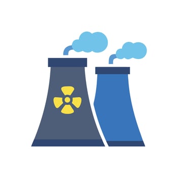 Nuclear Power Plant Icon Illustration on Black Background vector