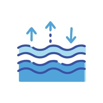 Osmosis diffusion icon. Water movement flow concept vector