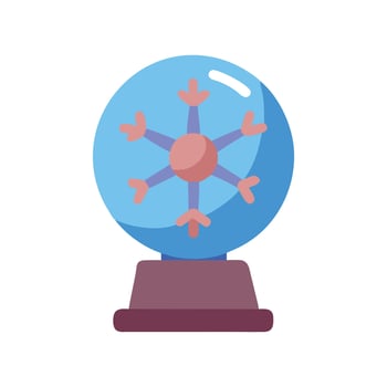 Cute cartoon snow globe with snowflake and stand vector