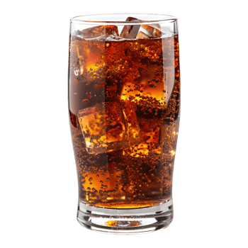glass of cola with ice png