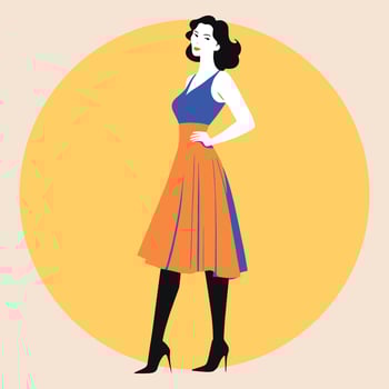 beautiful girl in a dress. women illustration. fashion design vector