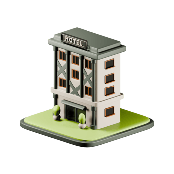 3D white modern Hotel building. Realistic icon for business and commercial real estate concept.3d render of Hotel on isolated background png