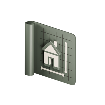 House blueprint 3d house blueprint. Real estate plan on sheet. House construction. 3d rendering of house plan png