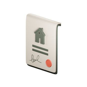 3d real estate sales contract with signature. Real estate concept. Signed real estate sales contract, lease agreement. Illustration of 3d rendering on isolated background. png
