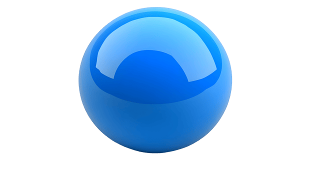 A vibrant, glossy, bright blue sphere against a muted backdrop. png