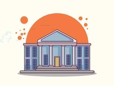 Government building. Character design. flat illustration vector
