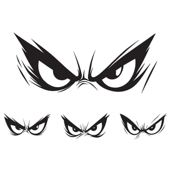 angry face illustration set vector
