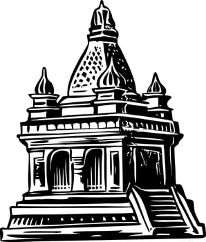 A vintage style illustration of a mayan temple vector