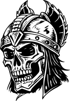 A vintage style illustration of a skull helmet vector