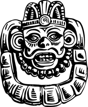 A vintage style illustration of ancient maya jewellery vector