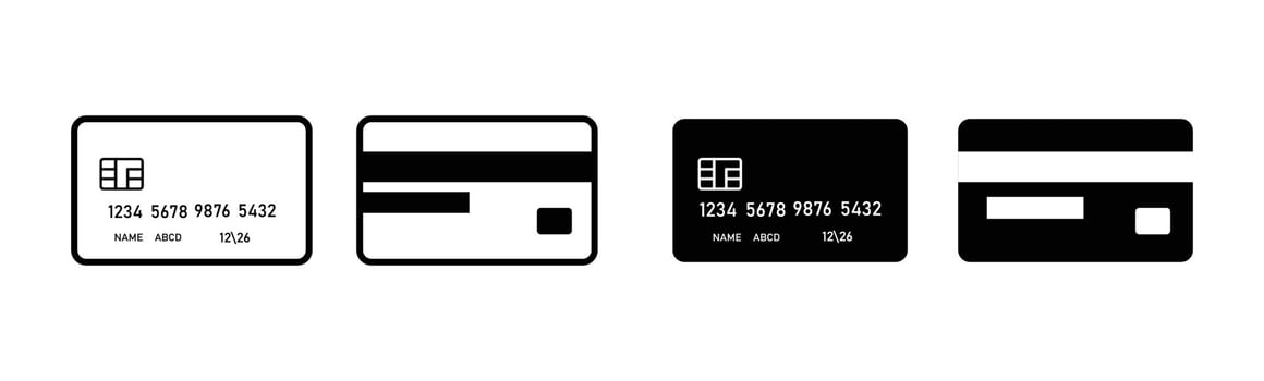 Credit card icon set. Credit card payment icon. vector