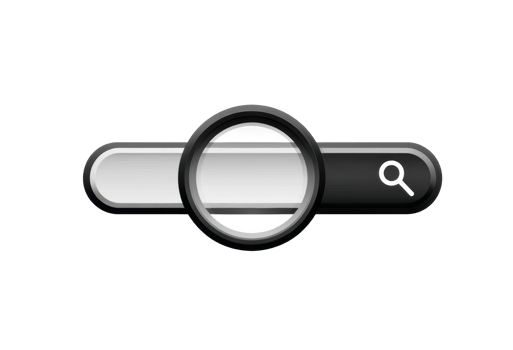 Search bar with magnifying glass icon for digital interface png