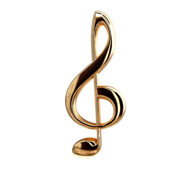 Elegant golden treble clef symbol representing music and harmony png
