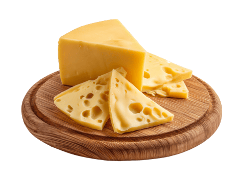 Cheese varieties on a wooden board for culinary delight png