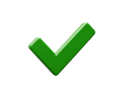 Green check mark symbol for approval and positive feedback png