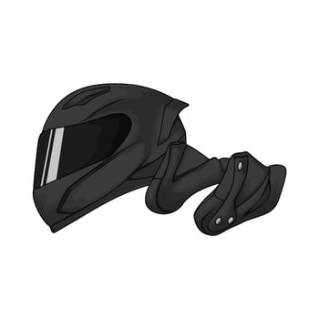Black Motorcycle Helmet illustration vector