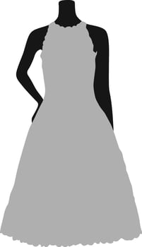 Silhouette of a Bride in a Halter Dress vector