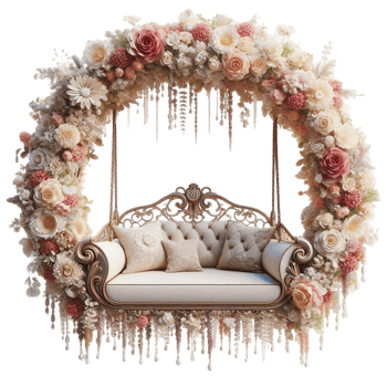 Elegant Floral Swing with Vintage png