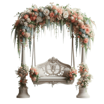 Elegant Garden Canopy with Floral png