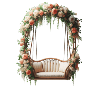 Floral Arch with Romantic Swing png