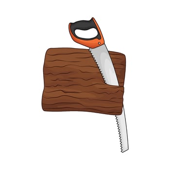 saw cuts wooden planks illustration vector